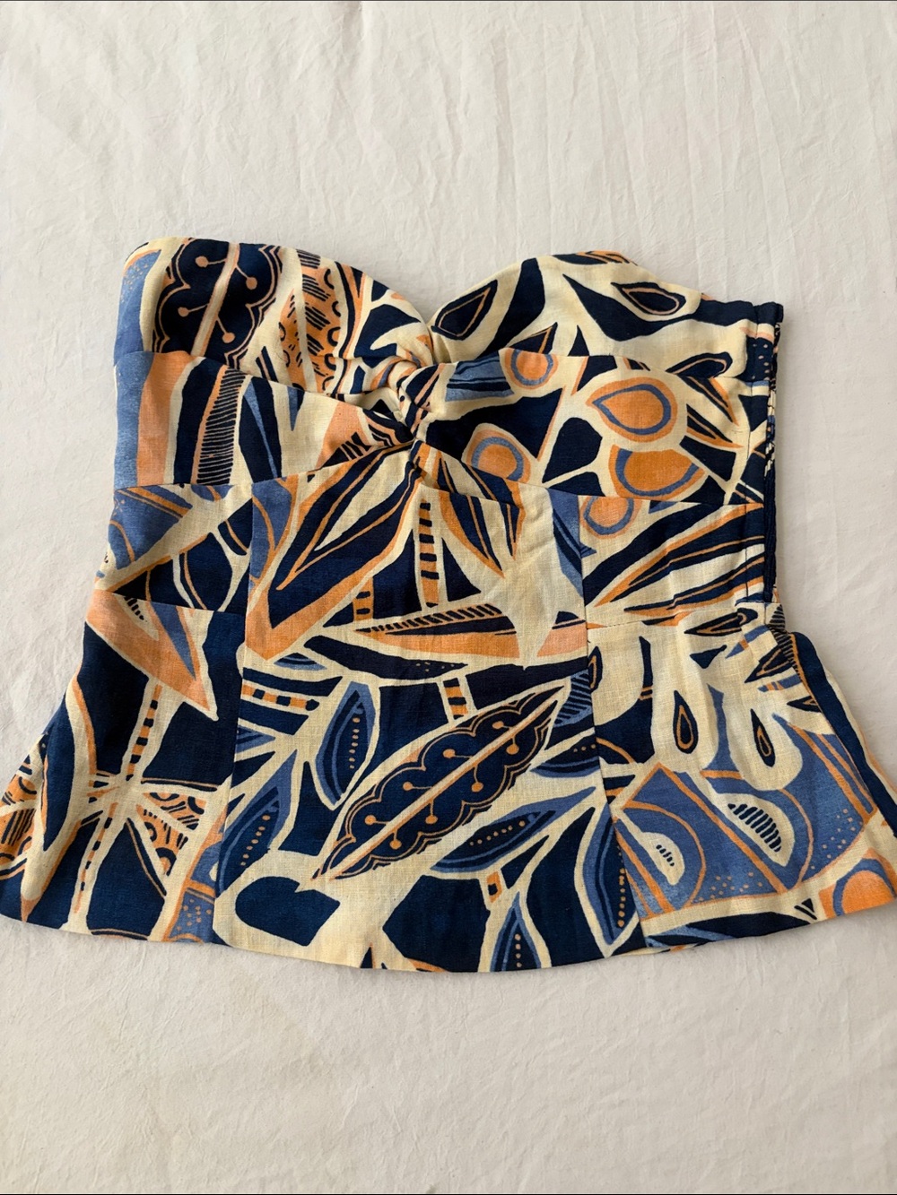 Banana Republic Factory Strapless Top in Navy, Cream & Mustard